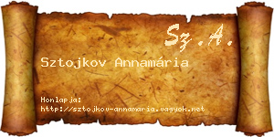 Sztojkov Annamária névjegykártya